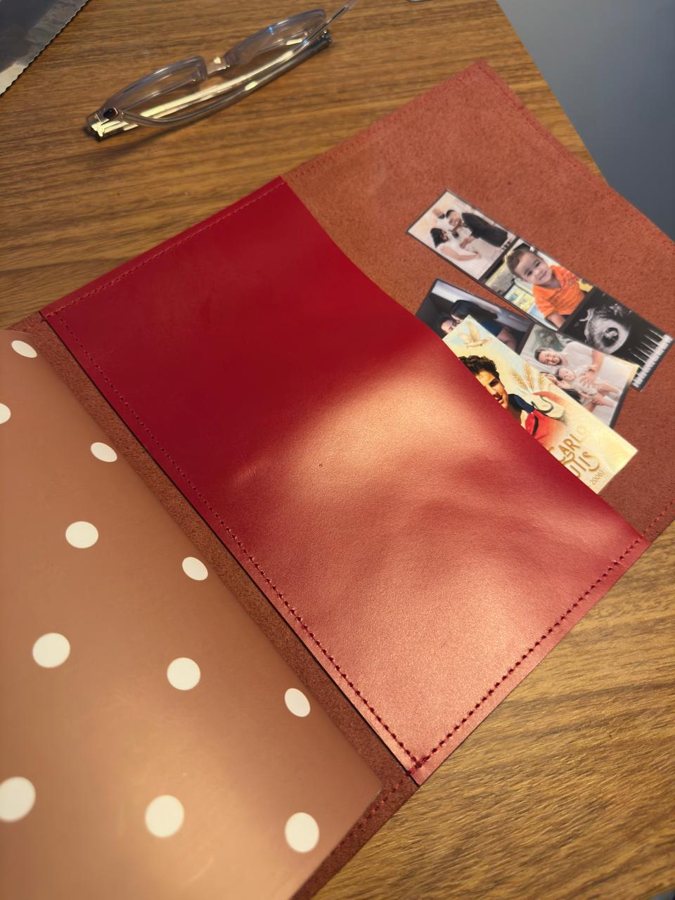 Bolso interno de couro com fotos